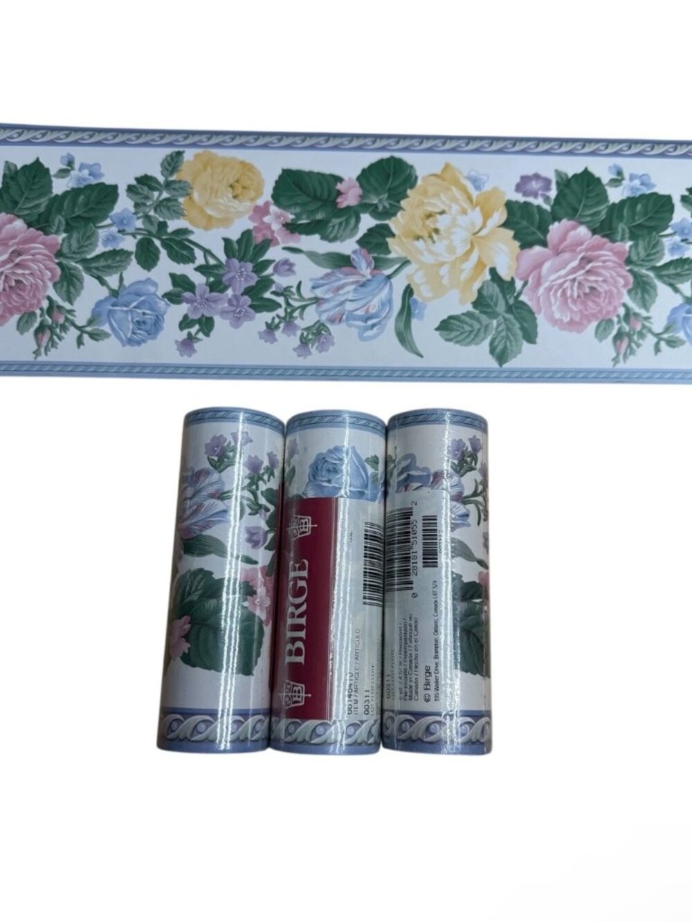 3 Rolls Vintage Wallpaper Border Birge Cottage Core Floral Roses 00311 NEW